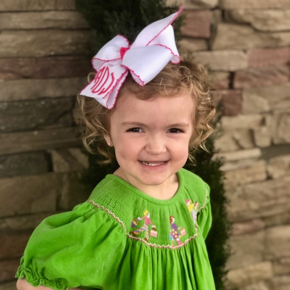 Any initials Large Monogram Hair Bow Custom - Picture 2 of 2